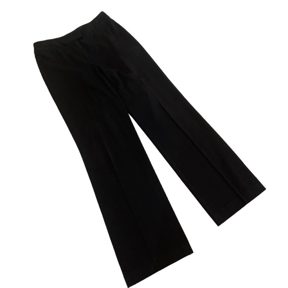 Thalian black wide leg work mid rise stretch flat front trouser size 10 - Picture 2 of 7